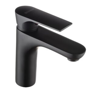 Brass Matt Black Square Basin Mixer