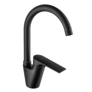 Brass Matt Black Square Kitchen Deck Mixer