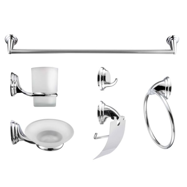 Bathroom Set (6 in 1) - Chrome