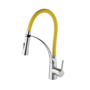 Brass Kitchen Deck Mixer - 10 Year Warranty - Yellow