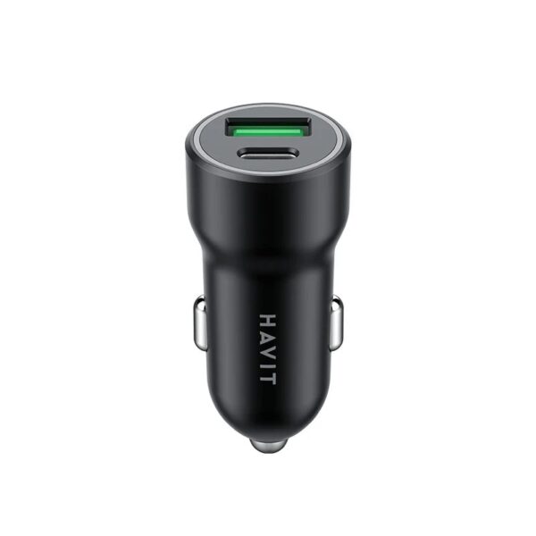 HV-CC613 | Havit PD20W+QC3.0 Car Charging Head - Black - Image 2