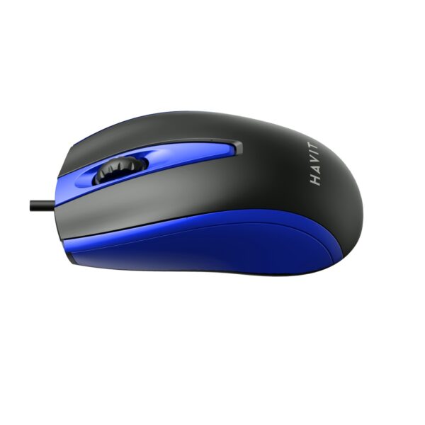 MS871 | Havit Wired USB Mouse - Black & Blue - Image 3