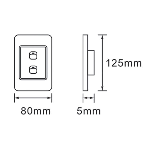 Wall Switch (4x2) - 2 Lever (White)