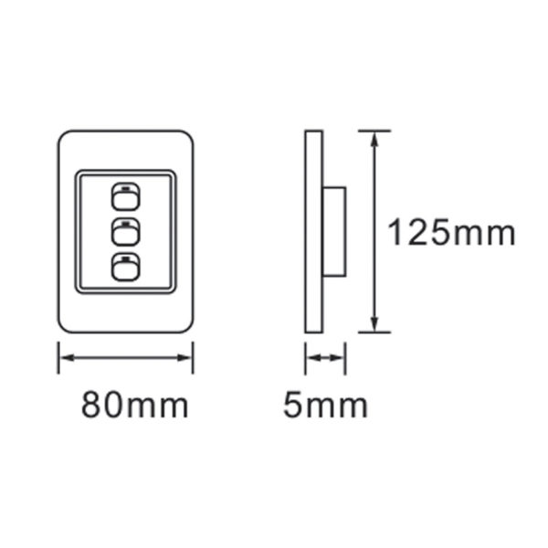 Wall Switch (4x2) - 3 Lever (White)