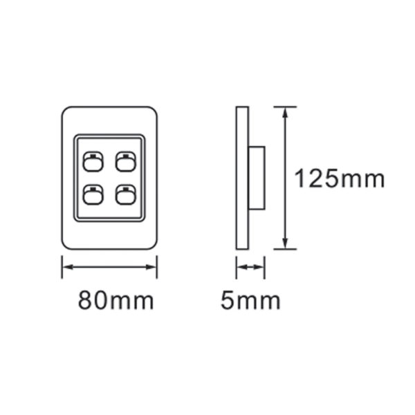 Wall Switch (4x2) - 4 Lever (White)