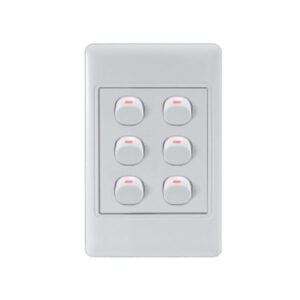 Wall Switch (4x2) - 6 Lever (White)