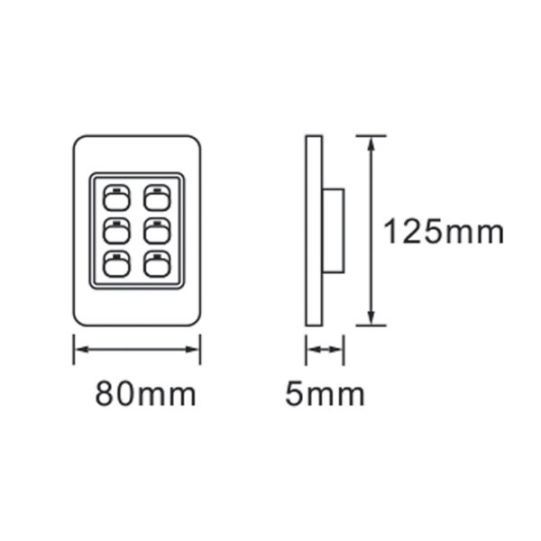 Wall Switch (4x2) - 6 Lever (White)