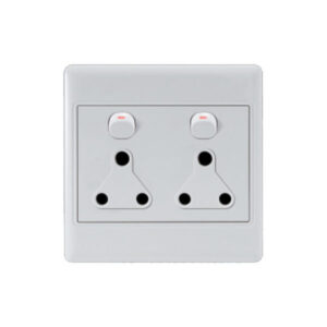 Wall Switched Socket (4X4) - Double 2X16A