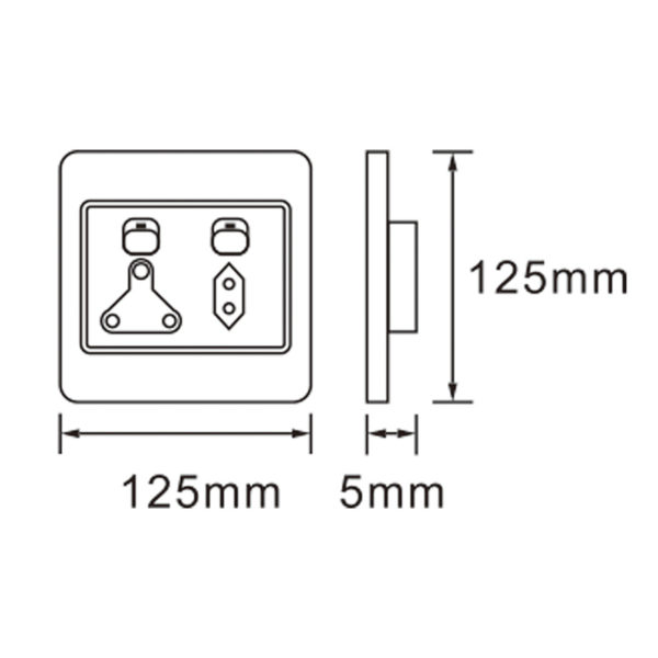 Wall Switched Socket (4X4) - Double 1X16A + New 1X16A